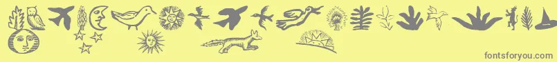 Police ChapbookDingbats – polices grises sur fond jaune