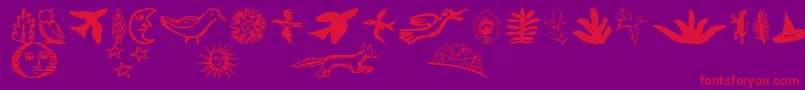 ChapbookDingbats Font – Red Fonts on Purple Background