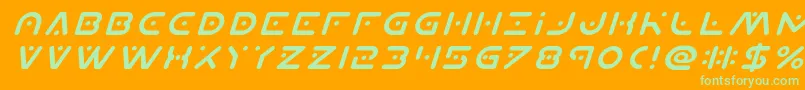 Planetxital Font – Green Fonts on Orange Background