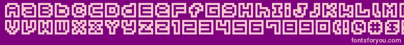Hachicro Font – Pink Fonts on Purple Background