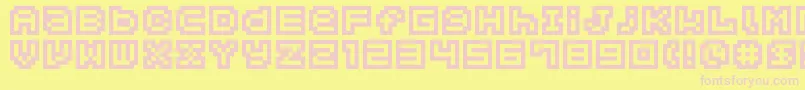 Hachicro Font – Pink Fonts on Yellow Background