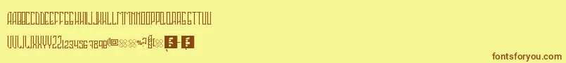 Fonte Sahaquiel – fontes marrons em um fundo amarelo