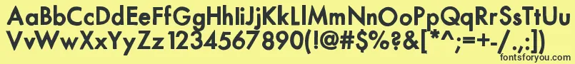 Шрифт Mixmodernsolid – чёрные шрифты на жёлтом фоне