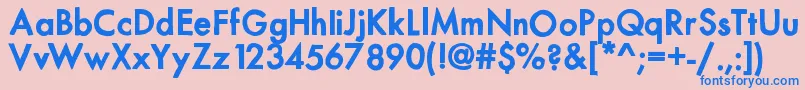 フォントMixmodernsolid – ピンクの背景に青い文字