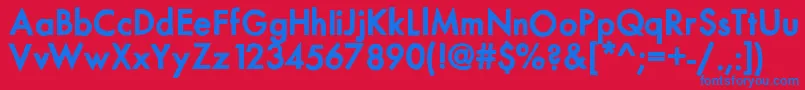 フォントMixmodernsolid – 赤い背景に青い文字