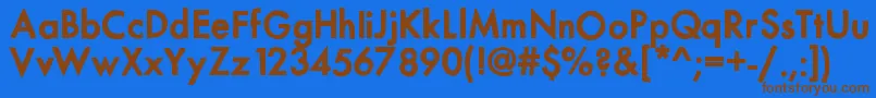 フォントMixmodernsolid – 茶色の文字が青い背景にあります。