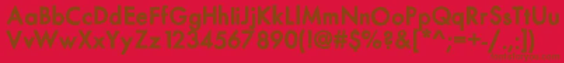 Mixmodernsolid-Schriftart – Braune Schriften auf rotem Hintergrund