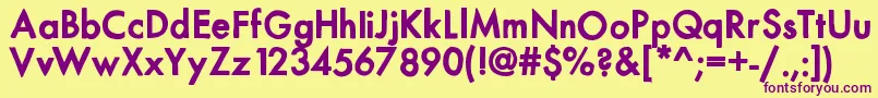 Mixmodernsolid-fontti – violetit fontit keltaisella taustalla
