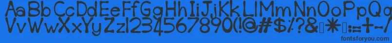 Sempoi-fontti – mustat fontit sinisellä taustalla