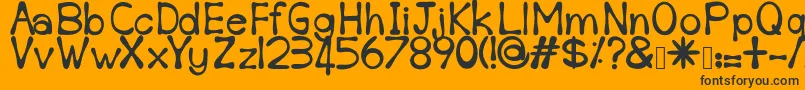 Sempoi-fontti – mustat fontit oranssilla taustalla