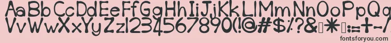 Sempoi-fontti – mustat fontit vaaleanpunaisella taustalla