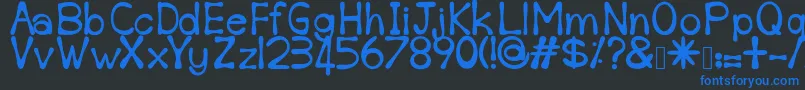 Sempoi-fontti – siniset fontit mustalla taustalla