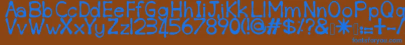 Czcionka Sempoi – niebieskie czcionki na brązowym tle