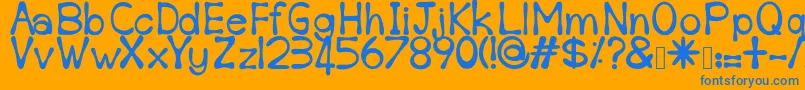 Sempoi Font – Blue Fonts on Orange Background