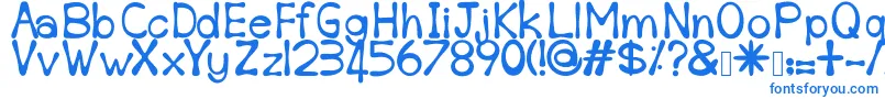 Fonte Sempoi – fontes azuis em um fundo branco