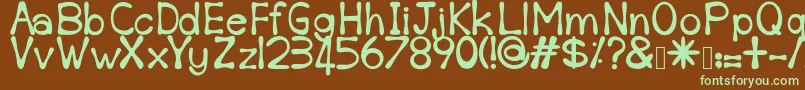 Sempoi-fontti – vihreät fontit ruskealla taustalla