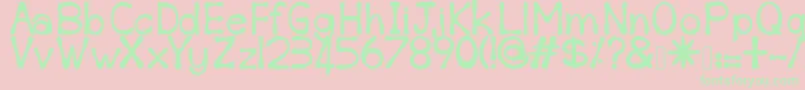 Sempoi-fontti – vihreät fontit vaaleanpunaisella taustalla