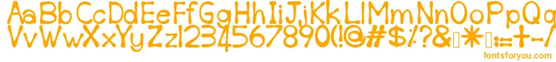 Sempoi-Schriftart – Orangefarbene Schriften auf weißem Hintergrund