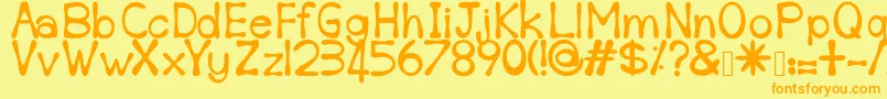 Sempoi-fontti – oranssit fontit keltaisella taustalla