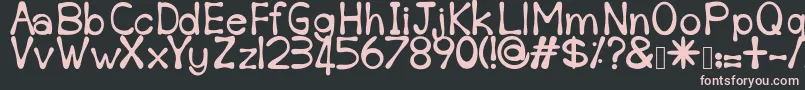 Sempoi-fontti – vaaleanpunaiset fontit mustalla taustalla