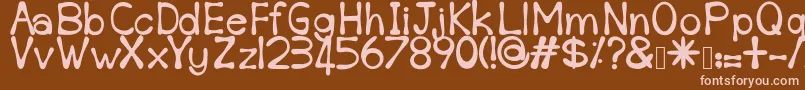Sempoi-fontti – vaaleanpunaiset fontit ruskealla taustalla