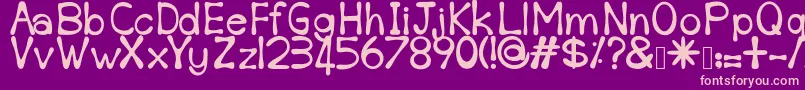 Sempoi-fontti – vaaleanpunaiset fontit violetilla taustalla