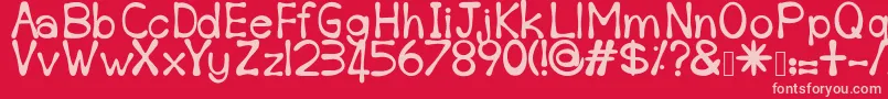 Sempoi-fontti – vaaleanpunaiset fontit punaisella taustalla