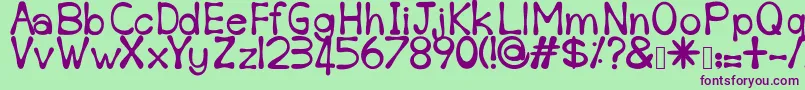 Sempoi-fontti – violetit fontit vihreällä taustalla
