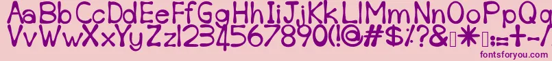 Sempoi-fontti – violetit fontit vaaleanpunaisella taustalla