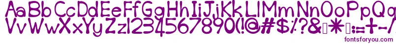 Sempoi-fontti – violetit fontit valkoisella taustalla