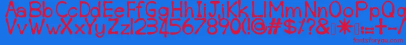 フォントSempoi – 赤い文字の青い背景