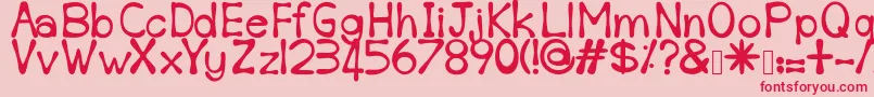 フォントSempoi – ピンクの背景に赤い文字