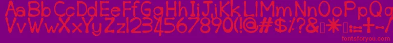 フォントSempoi – 紫の背景に赤い文字