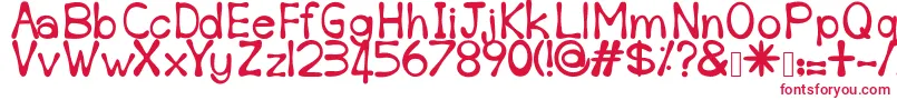 Sempoi-Schriftart – Rote Schriften auf weißem Hintergrund