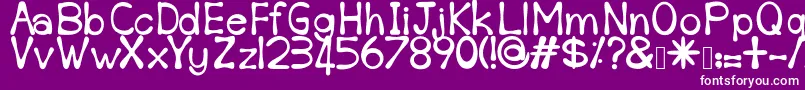 Sempoi-fontti – valkoiset fontit violetilla taustalla