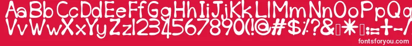 Sempoi-Schriftart – Weiße Schriften auf rotem Hintergrund