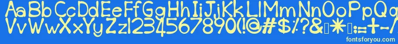 Sempoi Font – Yellow Fonts on Blue Background