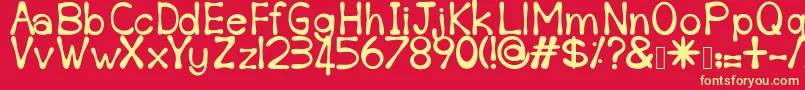 Sempoi-fontti – keltaiset fontit punaisella taustalla