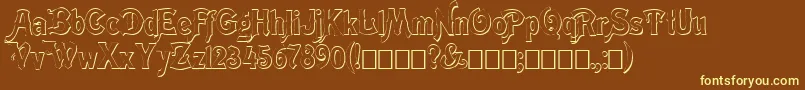 Meistshd-fontti – keltaiset fontit ruskealla taustalla