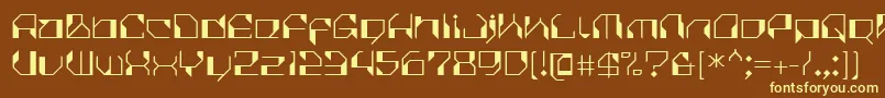 CilicaVirus-fontti – keltaiset fontit ruskealla taustalla