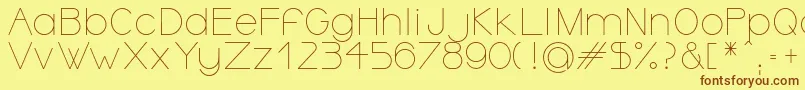 OrmontLight Font – Brown Fonts on Yellow Background