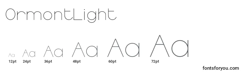 Größen der Schriftart OrmontLight