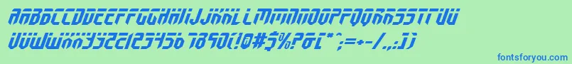 フォントFedyralExpandedItalic – 青い文字は緑の背景です。