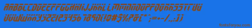 FedyralExpandedItalic Font – Brown Fonts on Blue Background