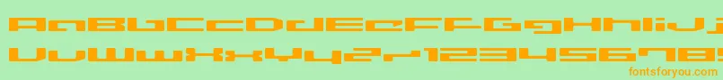 Lvdcd Font – Orange Fonts on Green Background