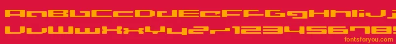 Lvdcd Font – Orange Fonts on Red Background