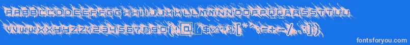 BadBehaviour-Schriftart – Rosa Schriften auf blauem Hintergrund