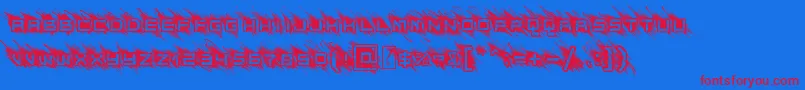 BadBehaviour Font – Red Fonts on Blue Background