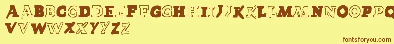 LmsPokedex Font – Brown Fonts on Yellow Background