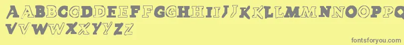 LmsPokedex-fontti – harmaat kirjasimet keltaisella taustalla
